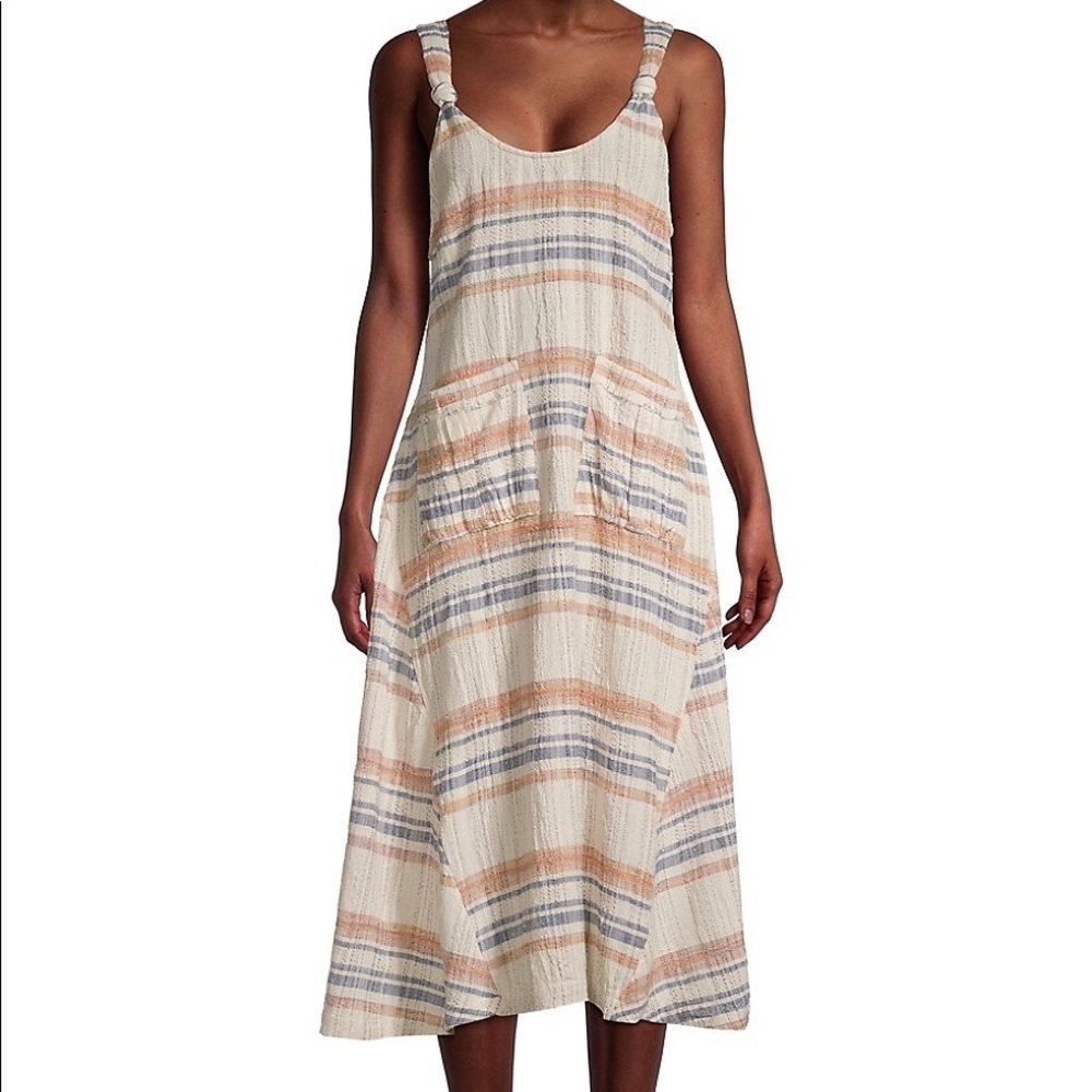 FREE PEOPLE harper striped midi dress pockets